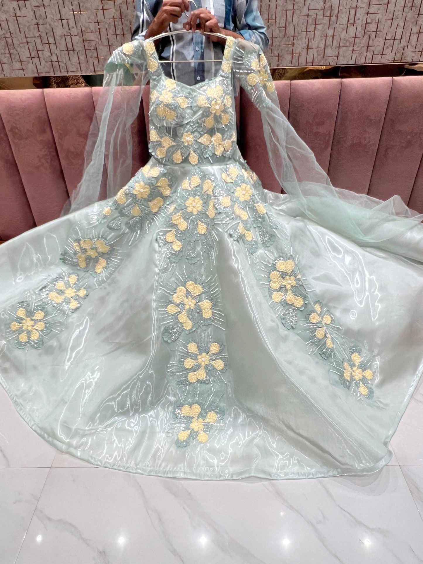 Lavishing pink Floral gown