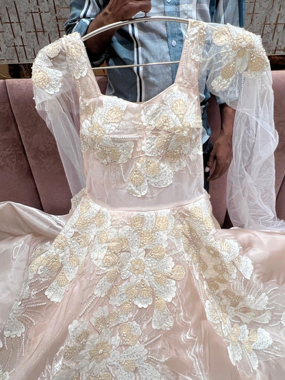 Lavishing pink Floral gown