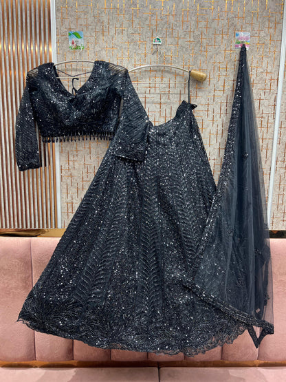 Delightful golden Beige monotone crop top Lehenga