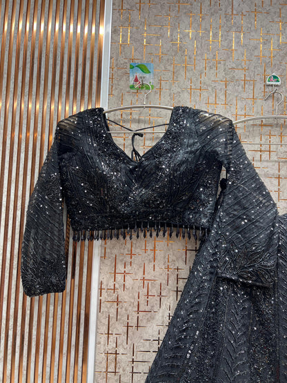 Delightful golden Beige monotone crop top Lehenga