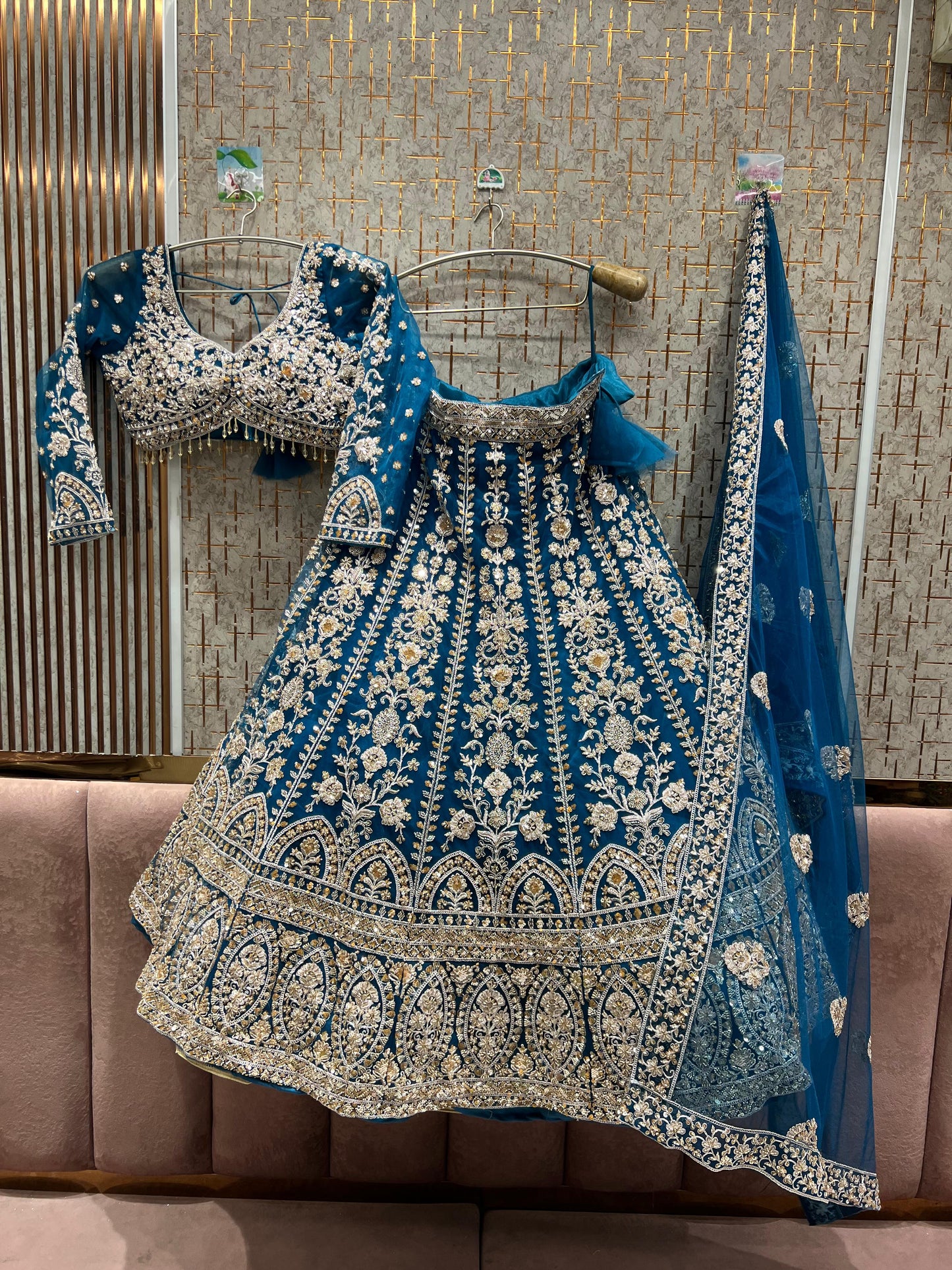 Good looking Sky blue crop Lehenga