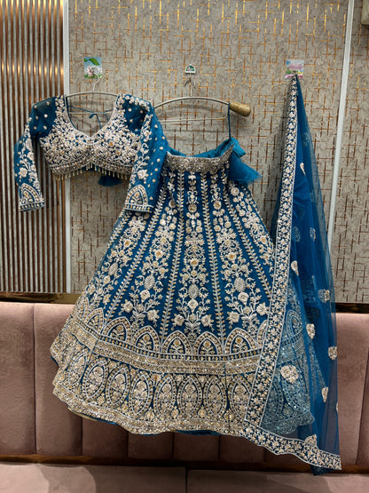 Good looking Sky blue crop Lehenga