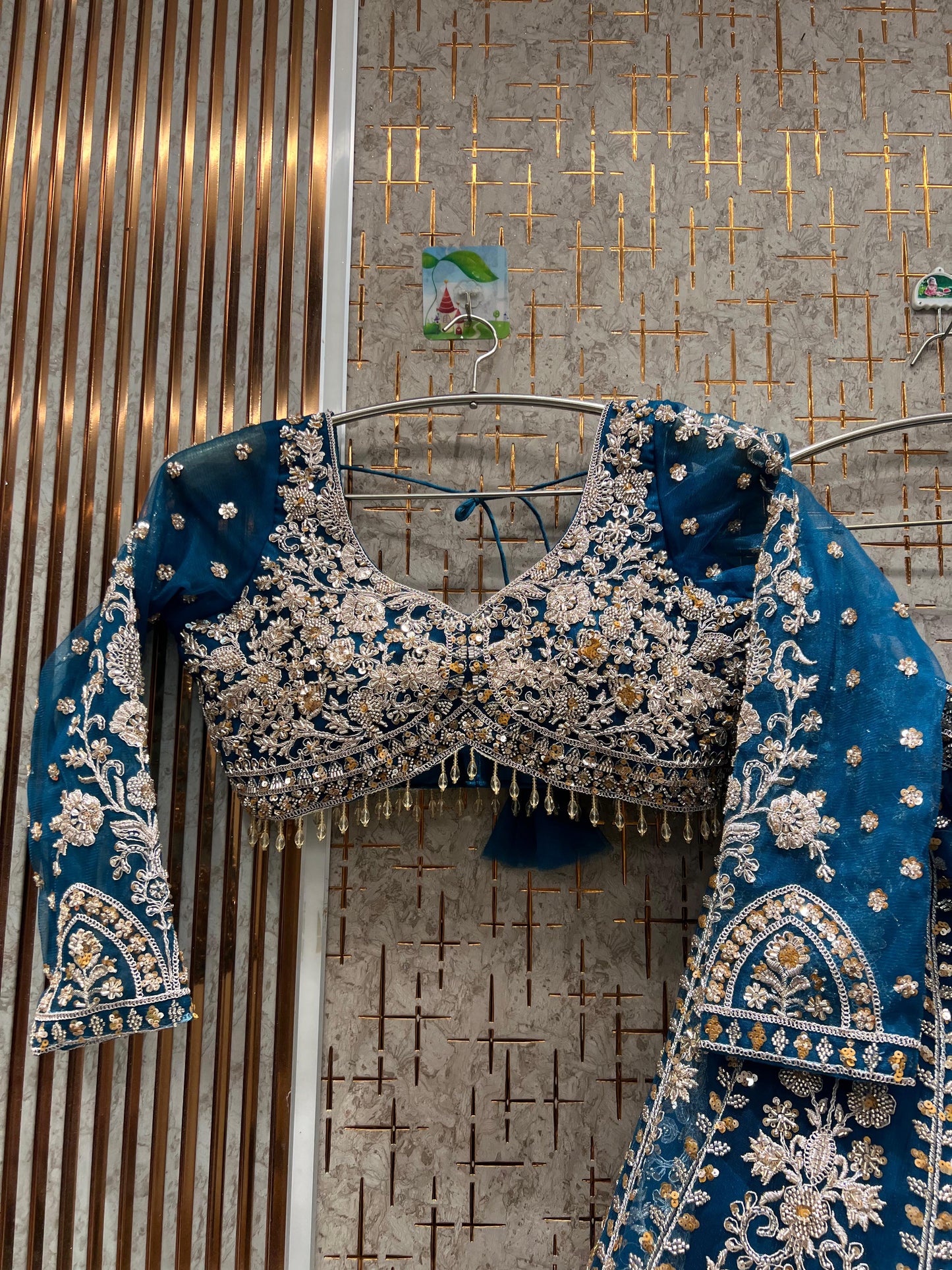 Good looking Sky blue crop Lehenga