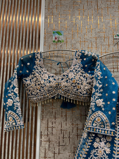 Good looking Sky blue crop Lehenga