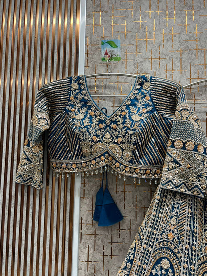 Pretty blue crop Lehenga