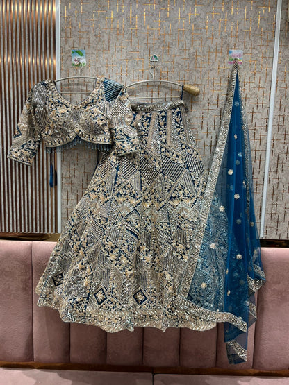 Tremendous Sky blue crop Lehenga