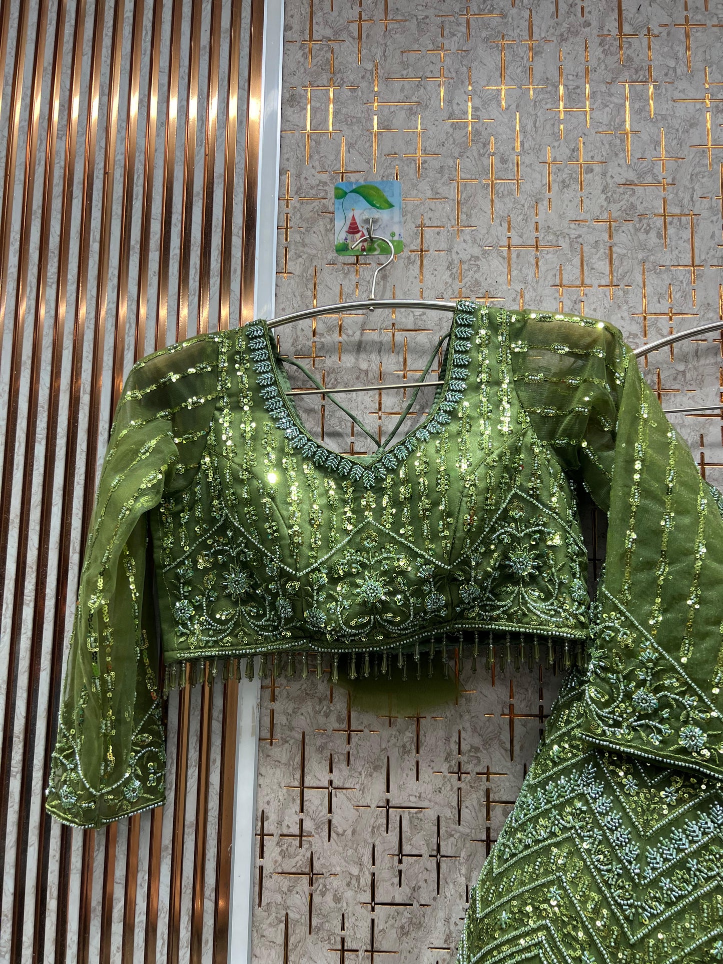 Fantastic Navy blue monotone crop top Lehenga