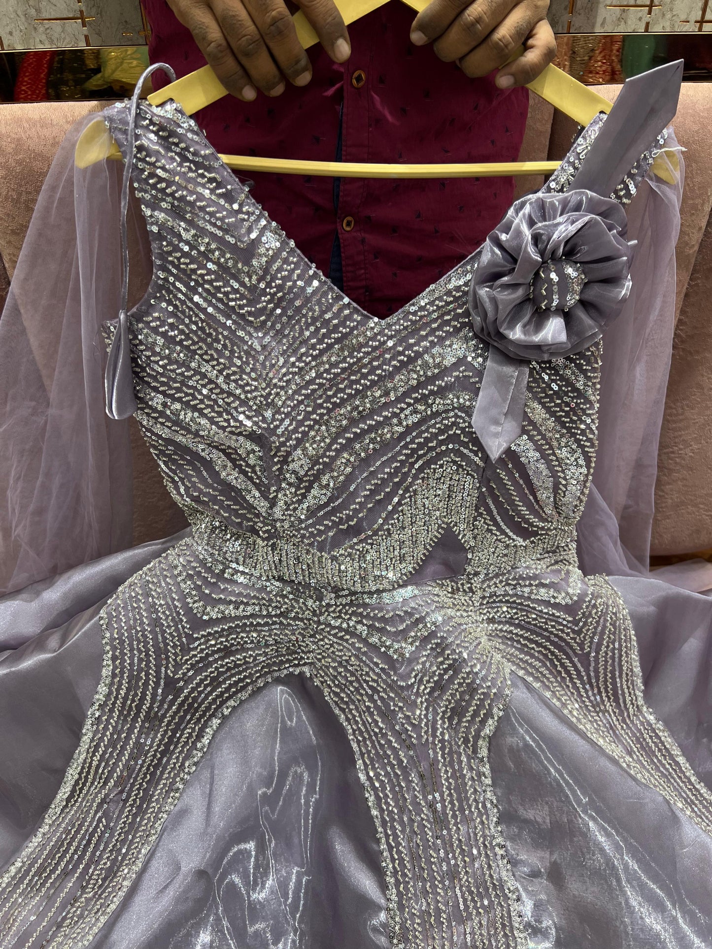 Pretty grey blue gown