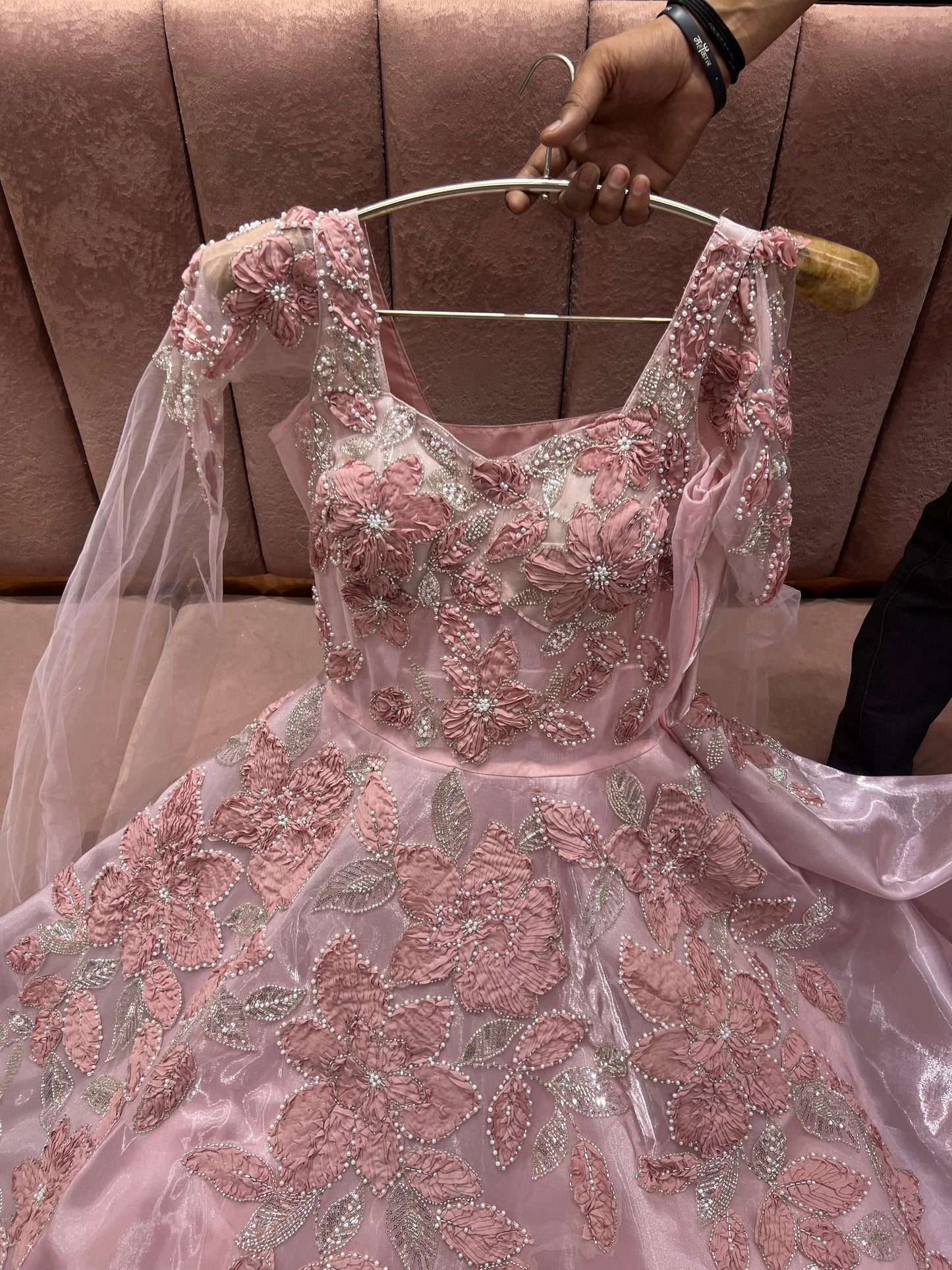 Awesome floral pink gown