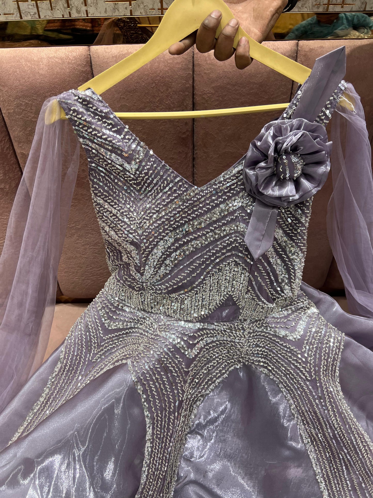 Fantastic pink Sequence gown