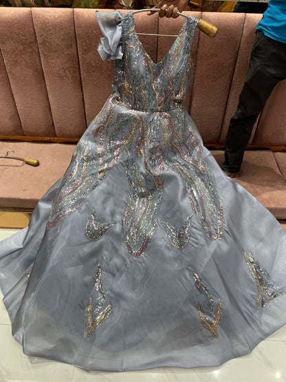 Khoobsurat Sky blue gown