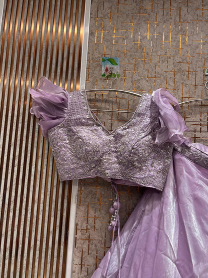 Pleasing pink crop top Lehenga