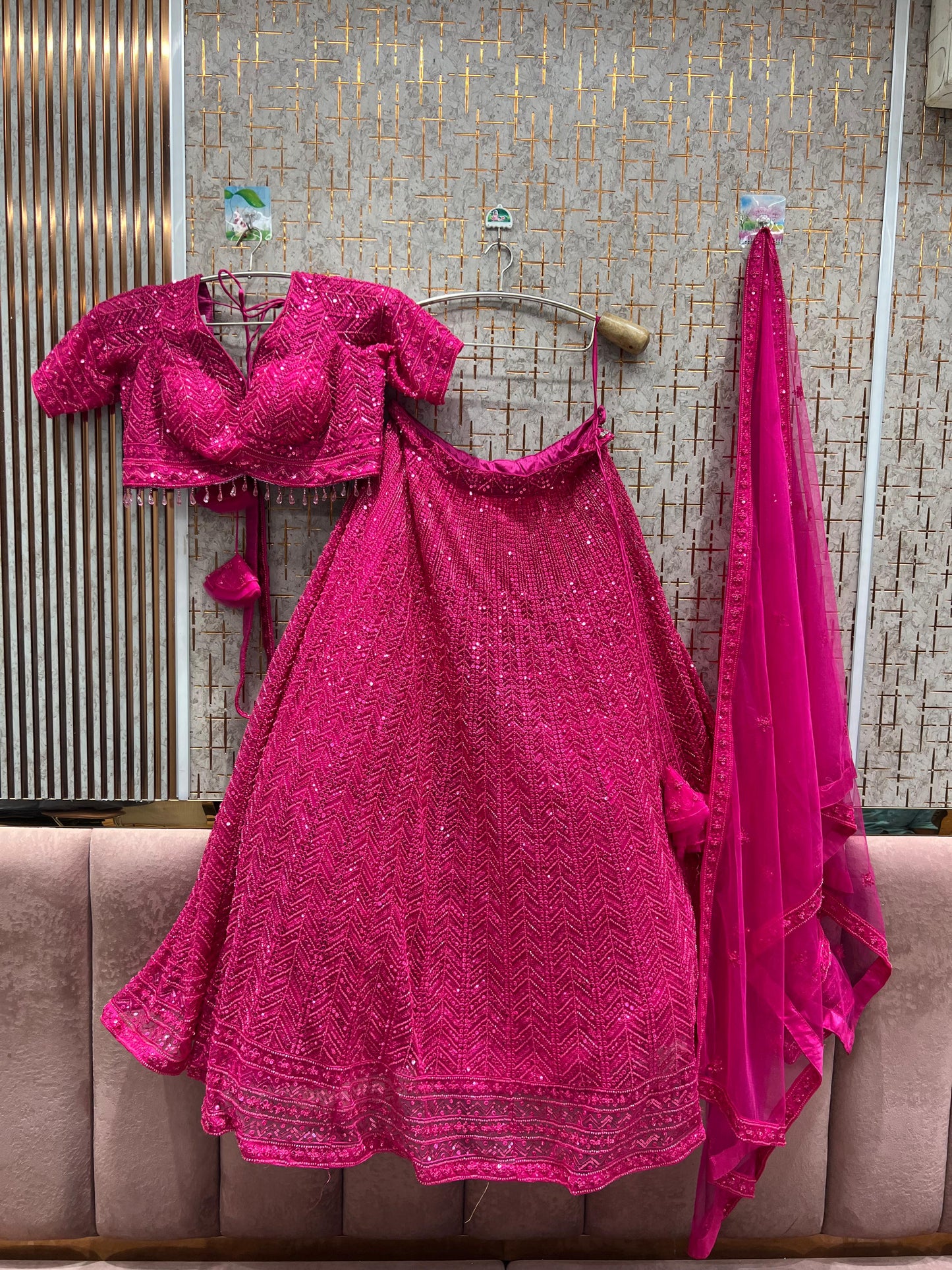 Awesome Sky blue on Blue monotone Crop Top Lehenga