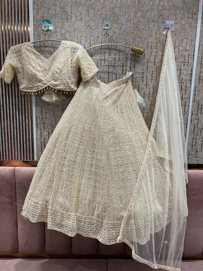 Awesome Sky blue on Blue monotone Crop Top Lehenga