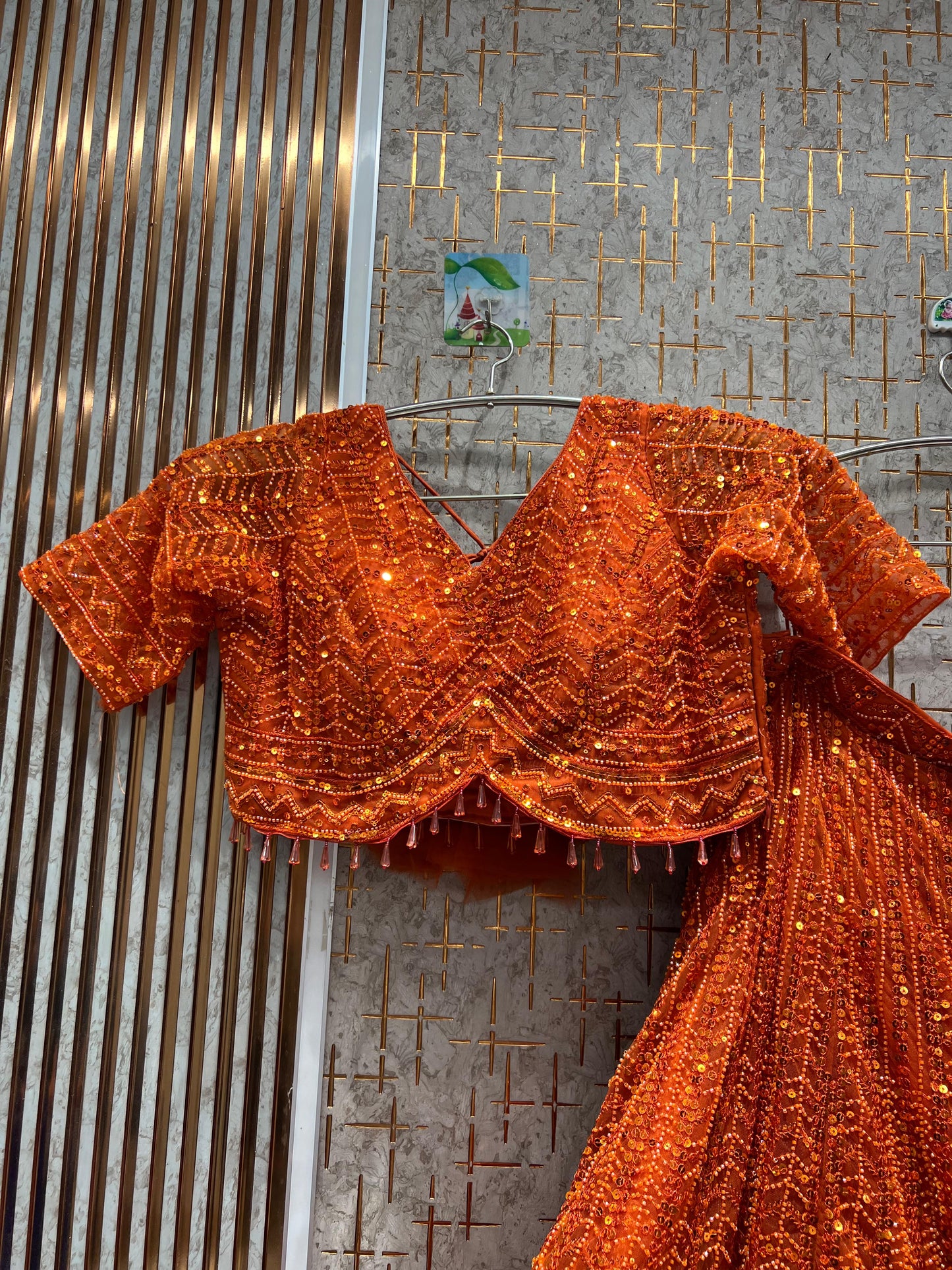 Awesome Sky blue on Blue monotone Crop Top Lehenga