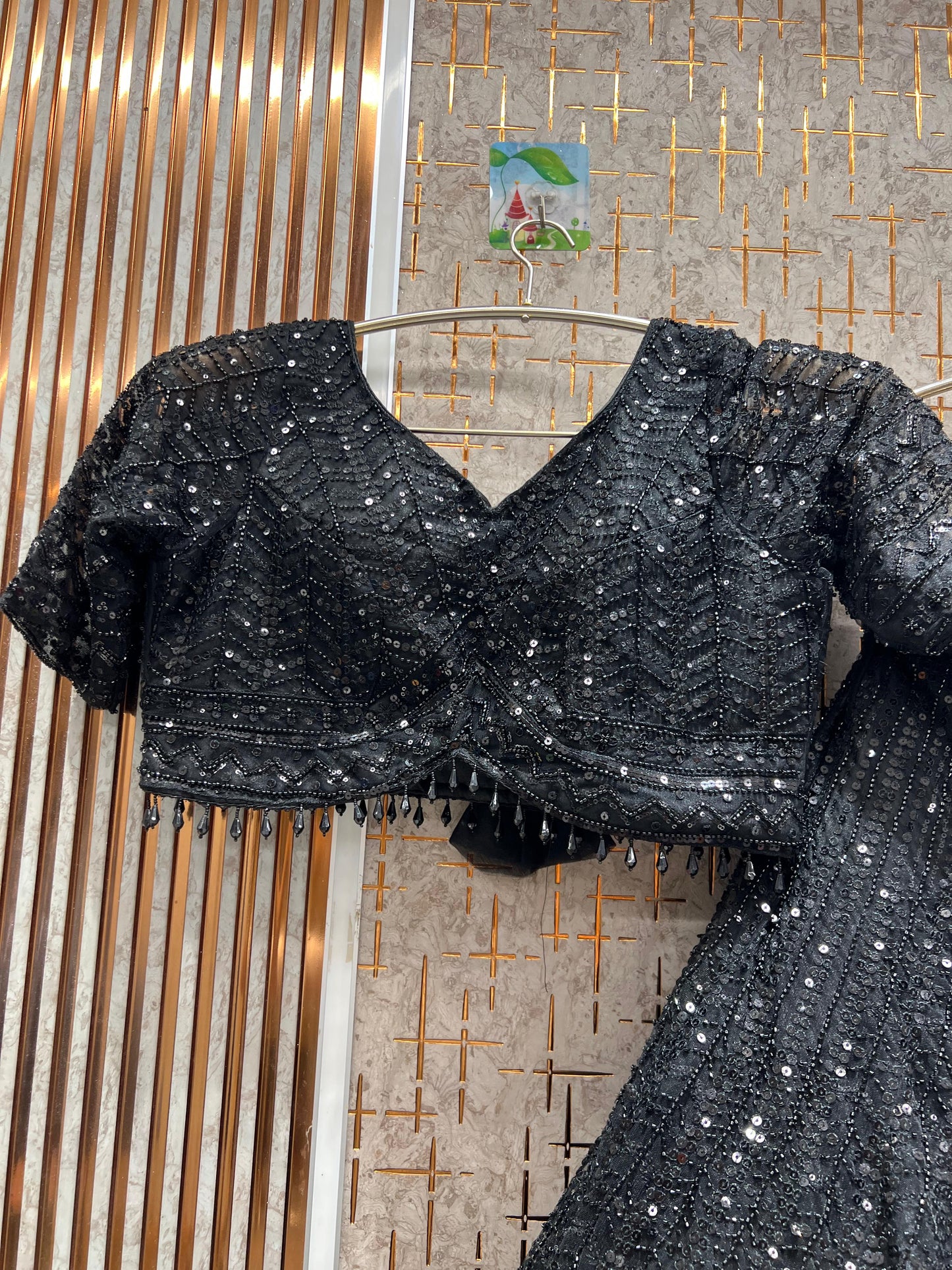 Awesome Sky blue on Blue monotone Crop Top Lehenga