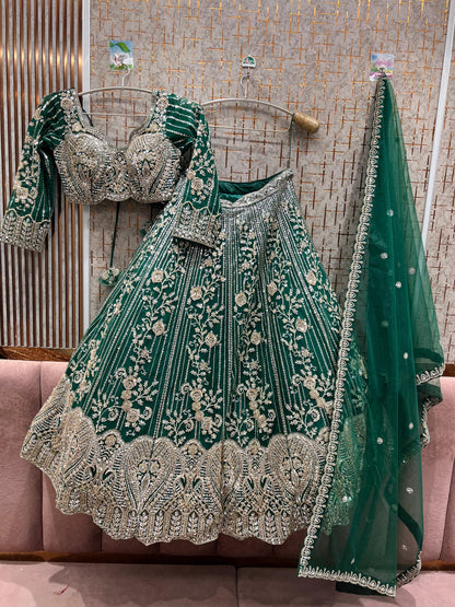 Charming yellow Haldi mehendi Crop Top Lehenga