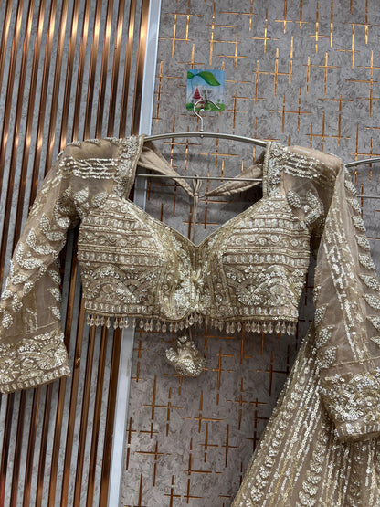 Beautiful golden crop top Lehenga