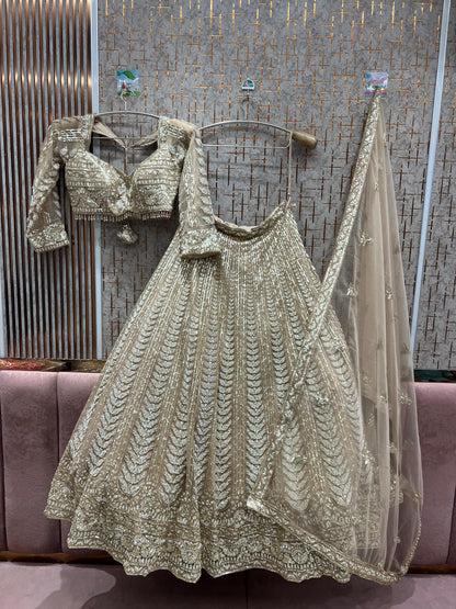 Beautiful golden crop top Lehenga