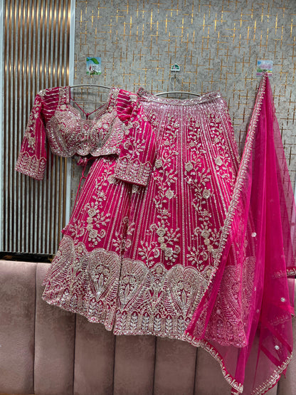 Charming yellow Haldi mehendi Crop Top Lehenga