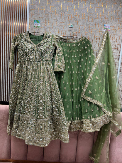 Stunning Sky blue Peplum long Dress Farshi Gaharara Bridal Dress Muslim Special