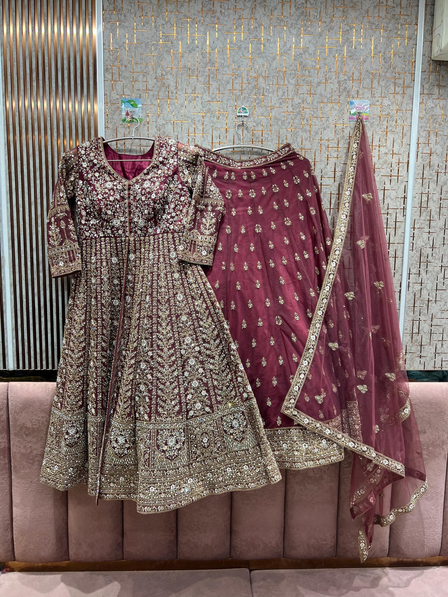 Stunning Sky blue Peplum long Dress Farshi Gaharara Bridal Dress Muslim Special