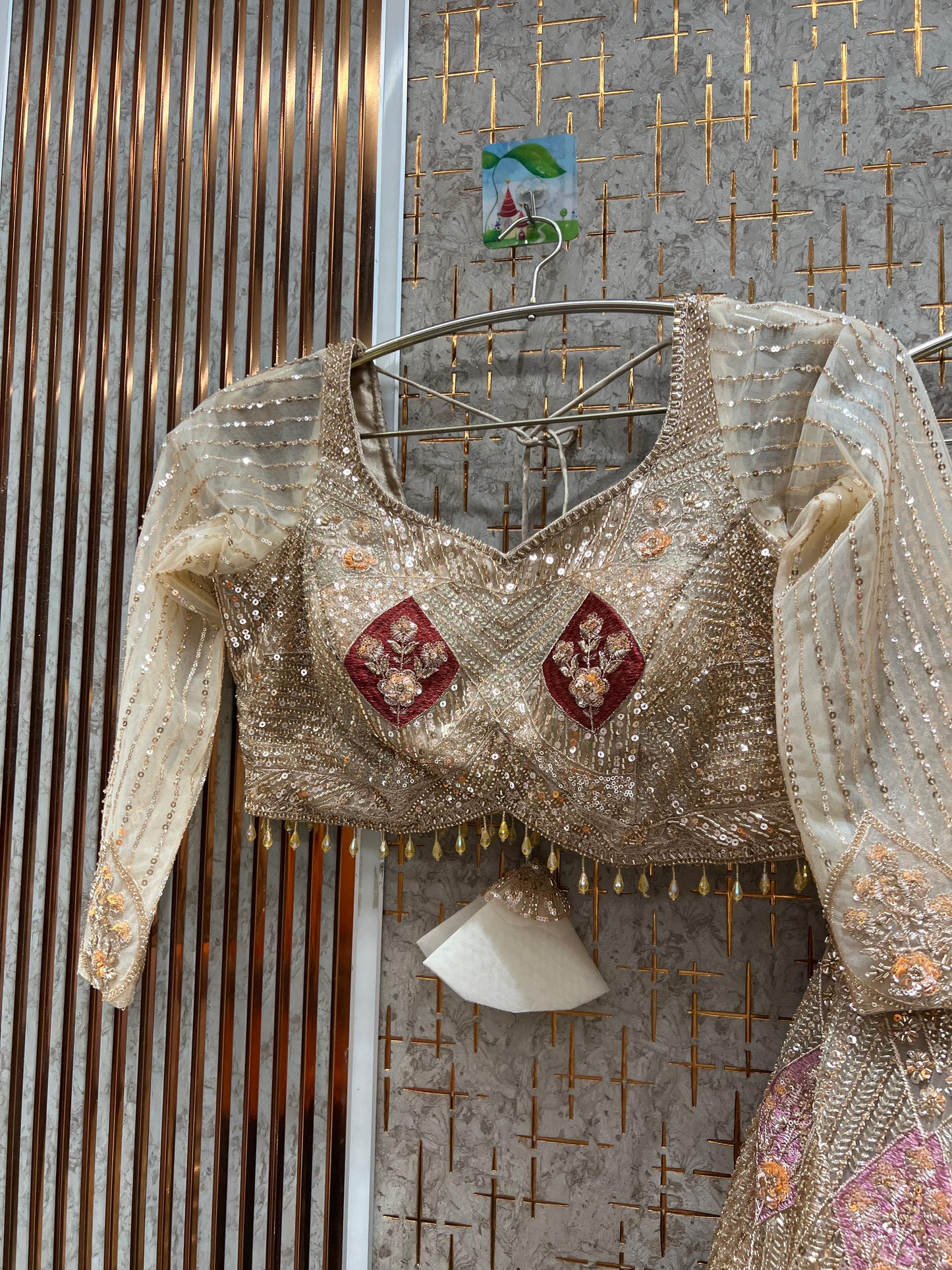 Khoobsurat Sky blue Crop top Lehenga