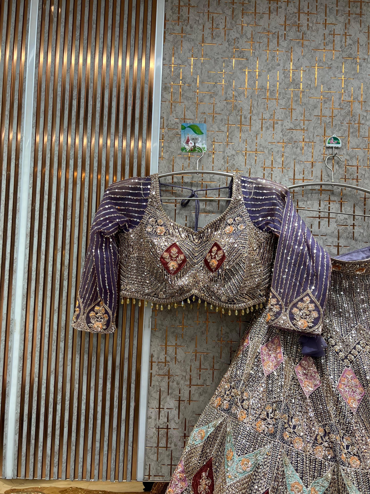 Khoobsurat Sky blue Crop top Lehenga