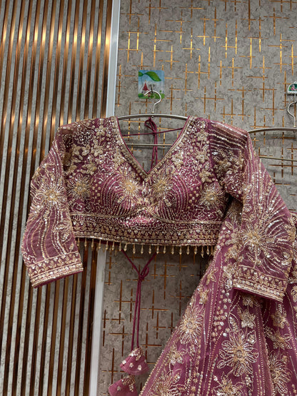 Awesome red Crop Top lehenga