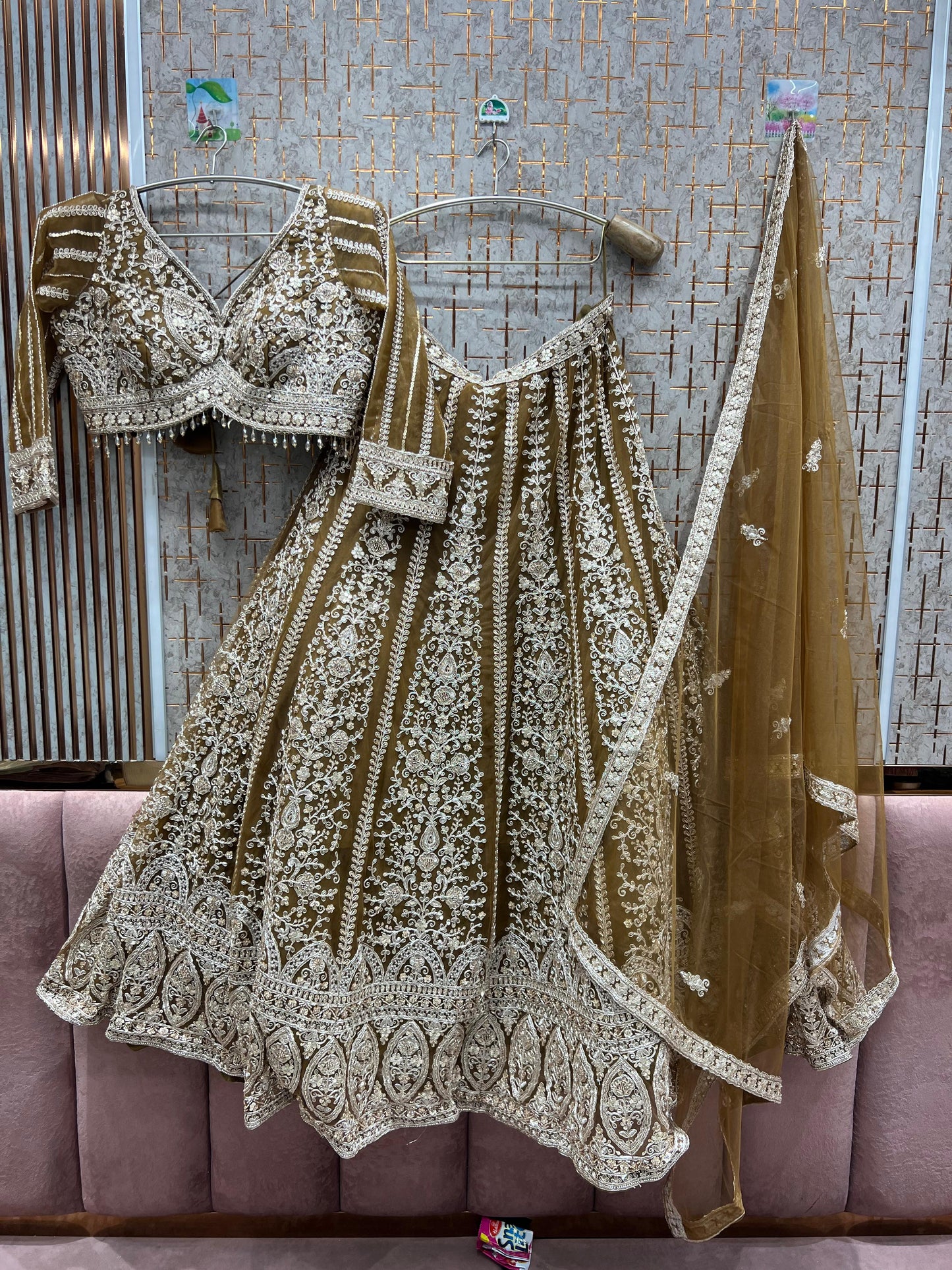 Stunning Sky blue Crop Top Lehenga