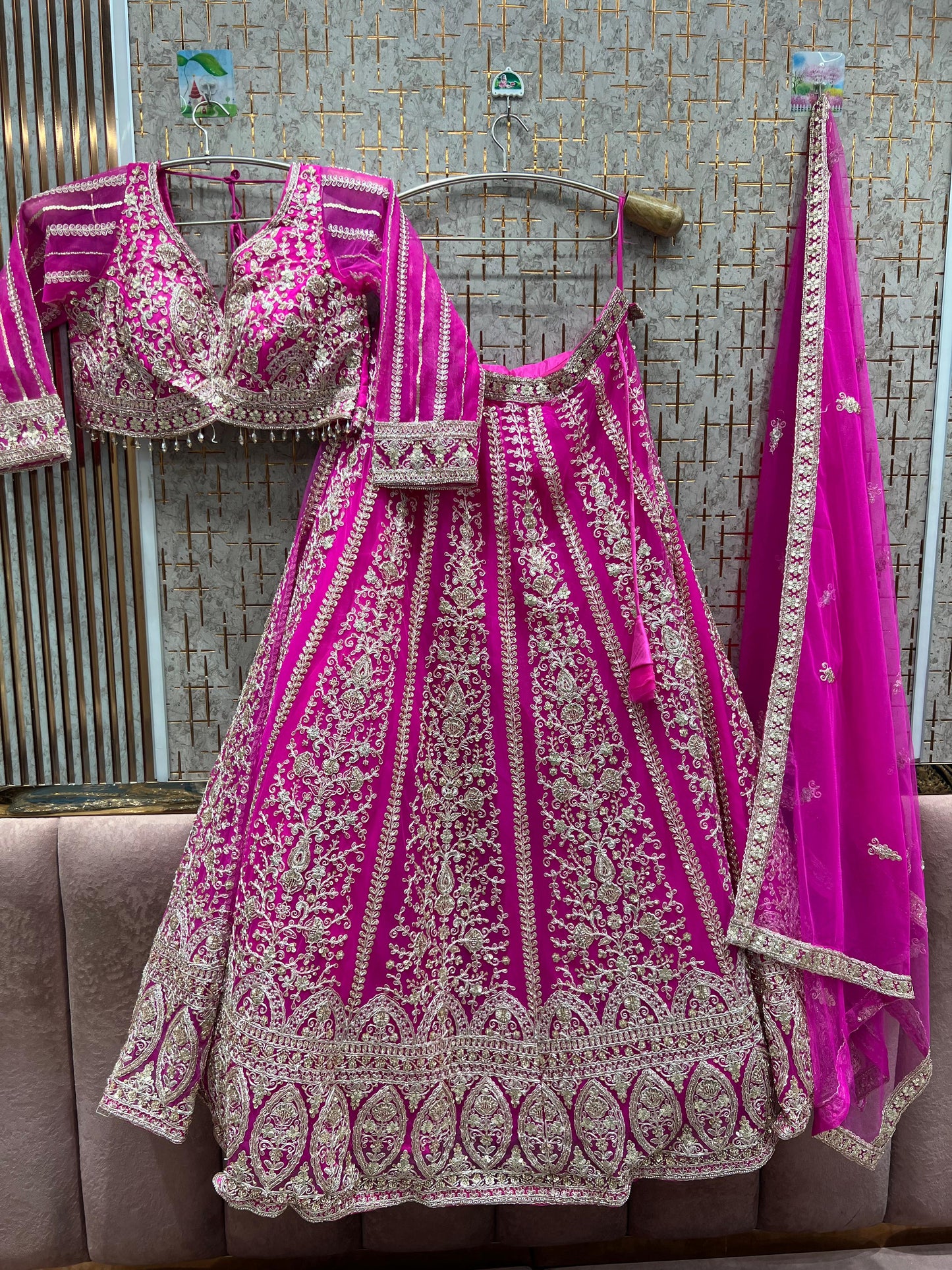 Stunning Sky blue Crop Top Lehenga