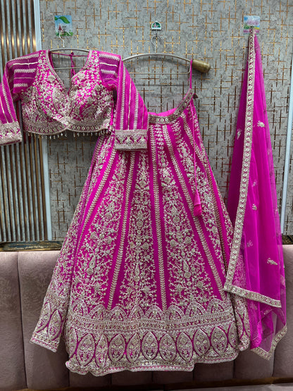 Stunning Sky blue Crop Top Lehenga