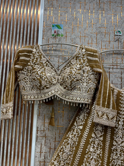 Stunning Sky blue Crop Top Lehenga