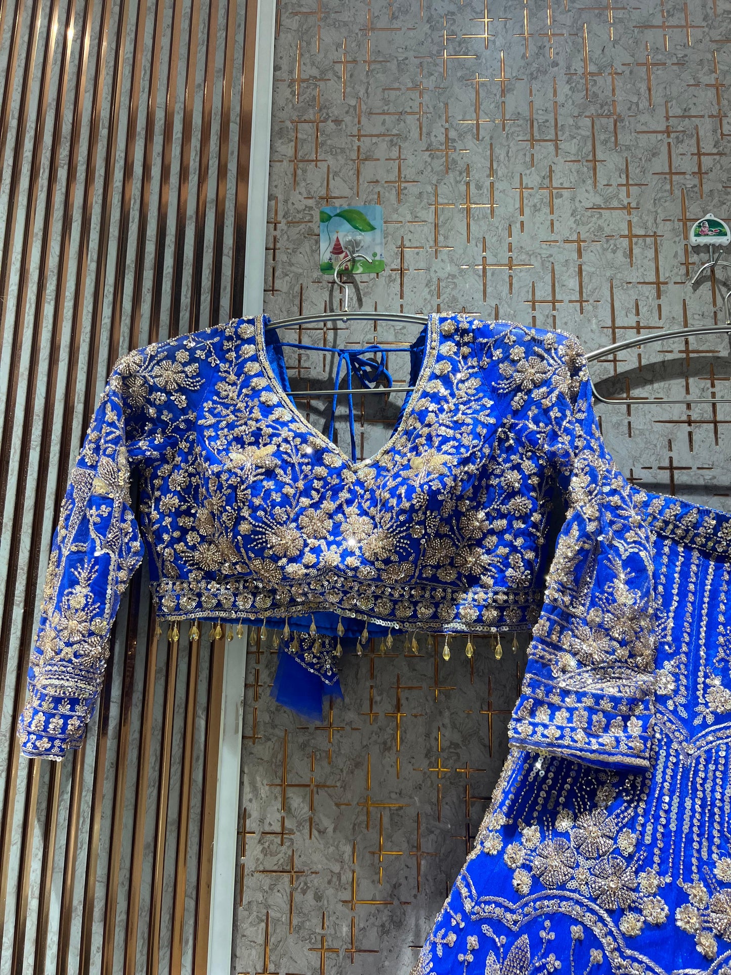 Eye catching Sky blue Crop Top Lehenga