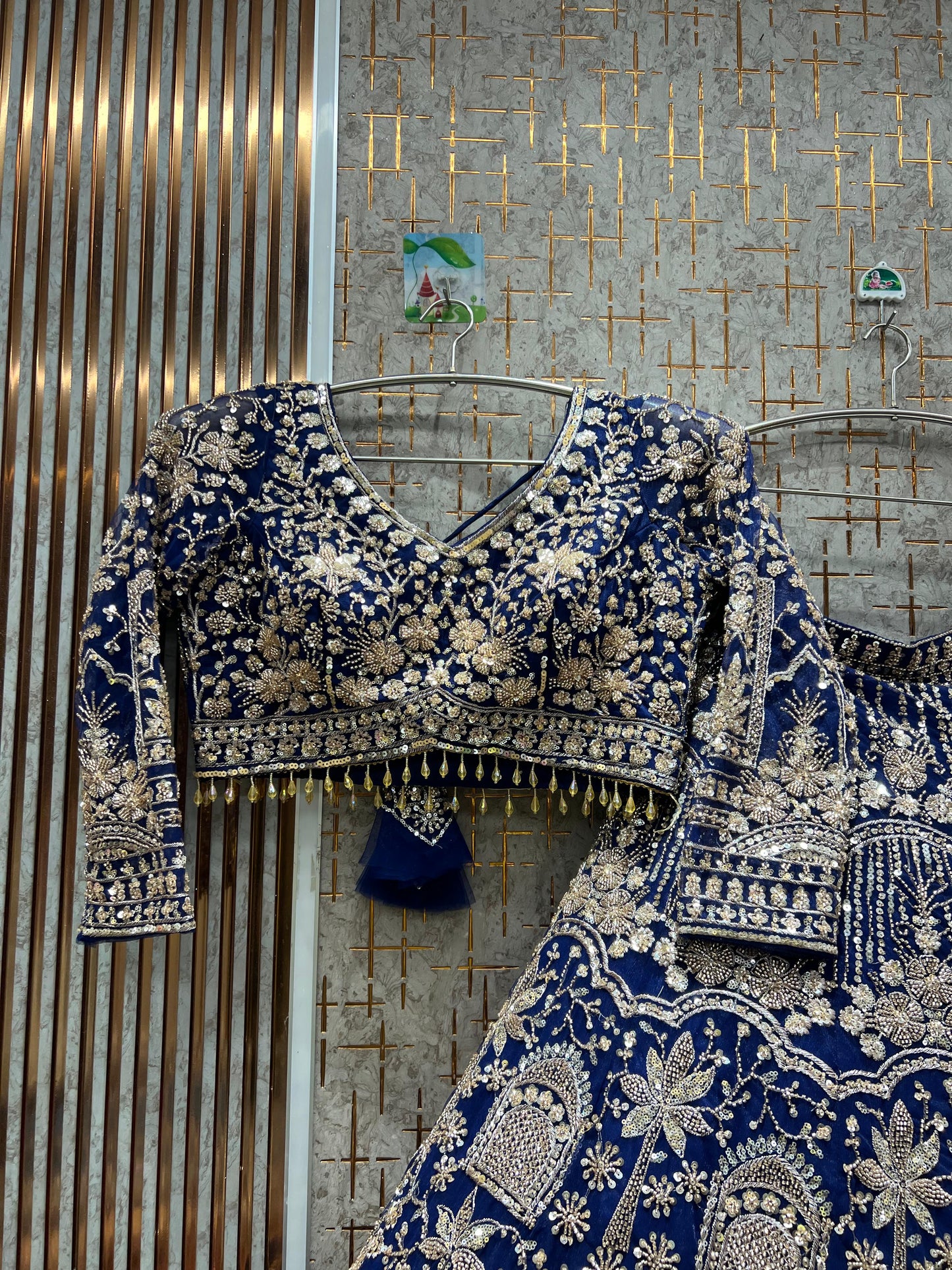 Eye catching Sky blue Crop Top Lehenga