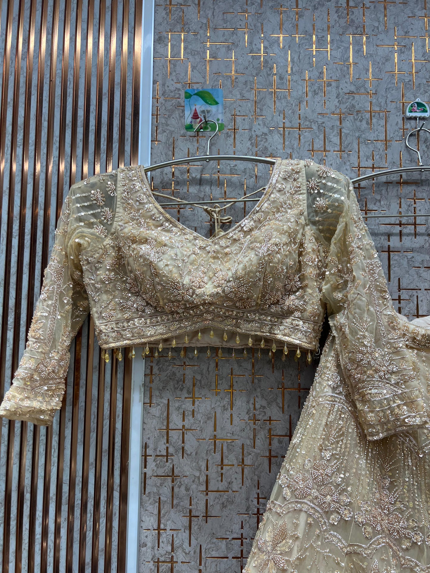 Eye catching Sky blue Crop Top Lehenga