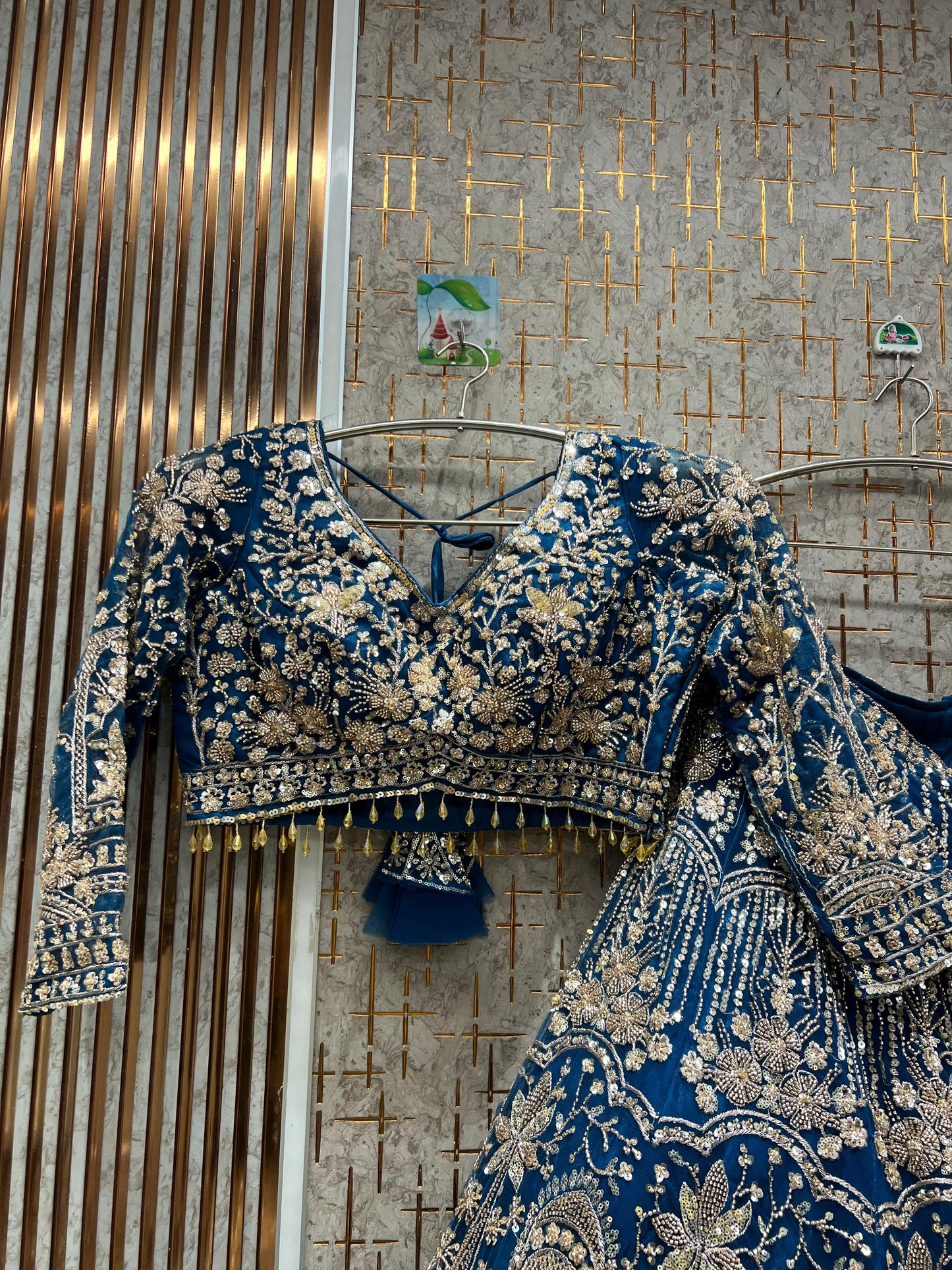 Eye catching Sky blue Crop Top Lehenga