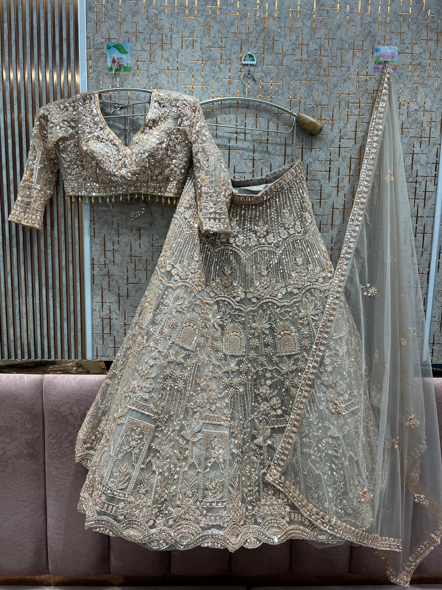 Eye catching Sky blue Crop Top Lehenga