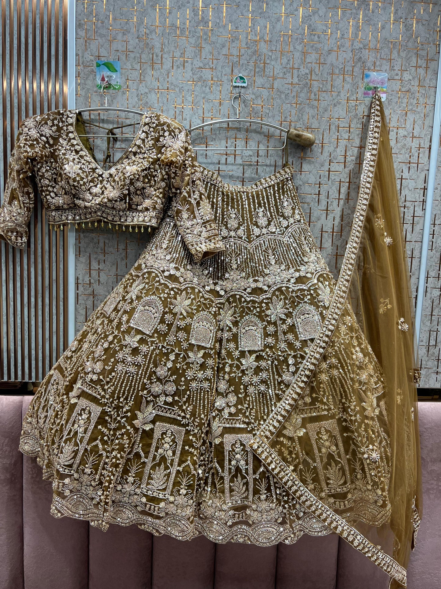 Eye catching Sky blue Crop Top Lehenga