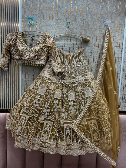 Eye catching Sky blue Crop Top Lehenga