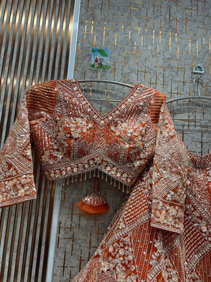 Fantastic Sky blue Crop Top Lehenga