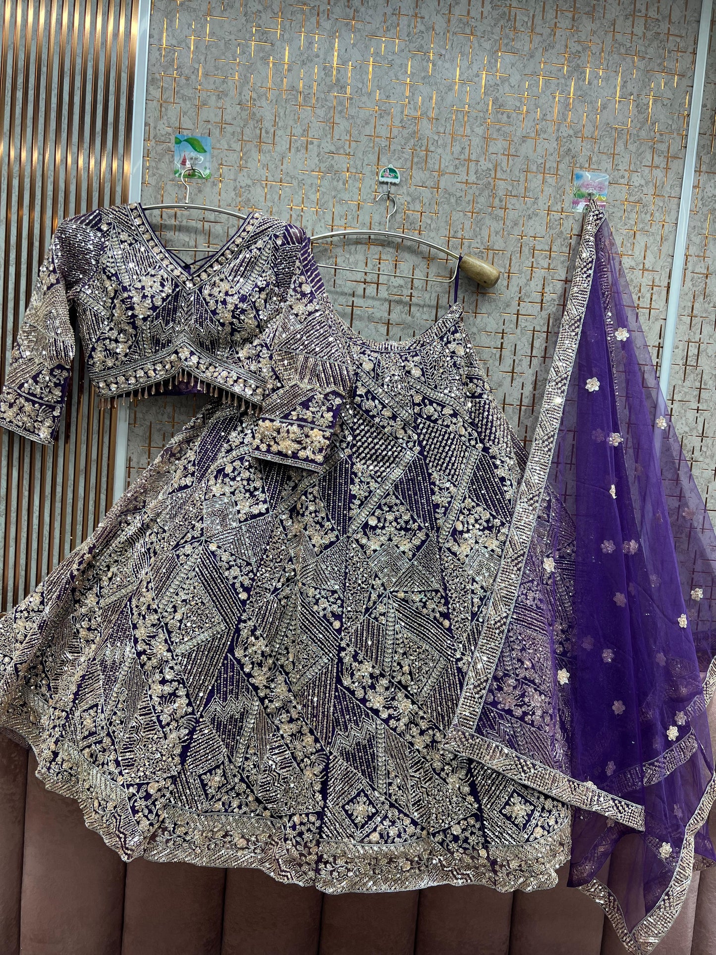 Fantastic Sky blue Crop Top Lehenga