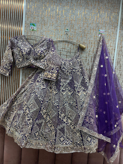 Fantastic Sky blue Crop Top Lehenga