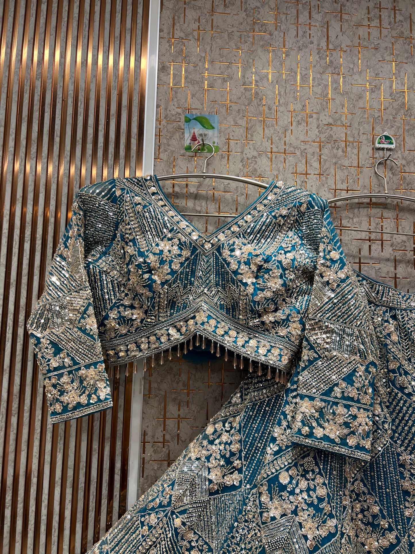 Fantastic Sky blue Crop Top Lehenga