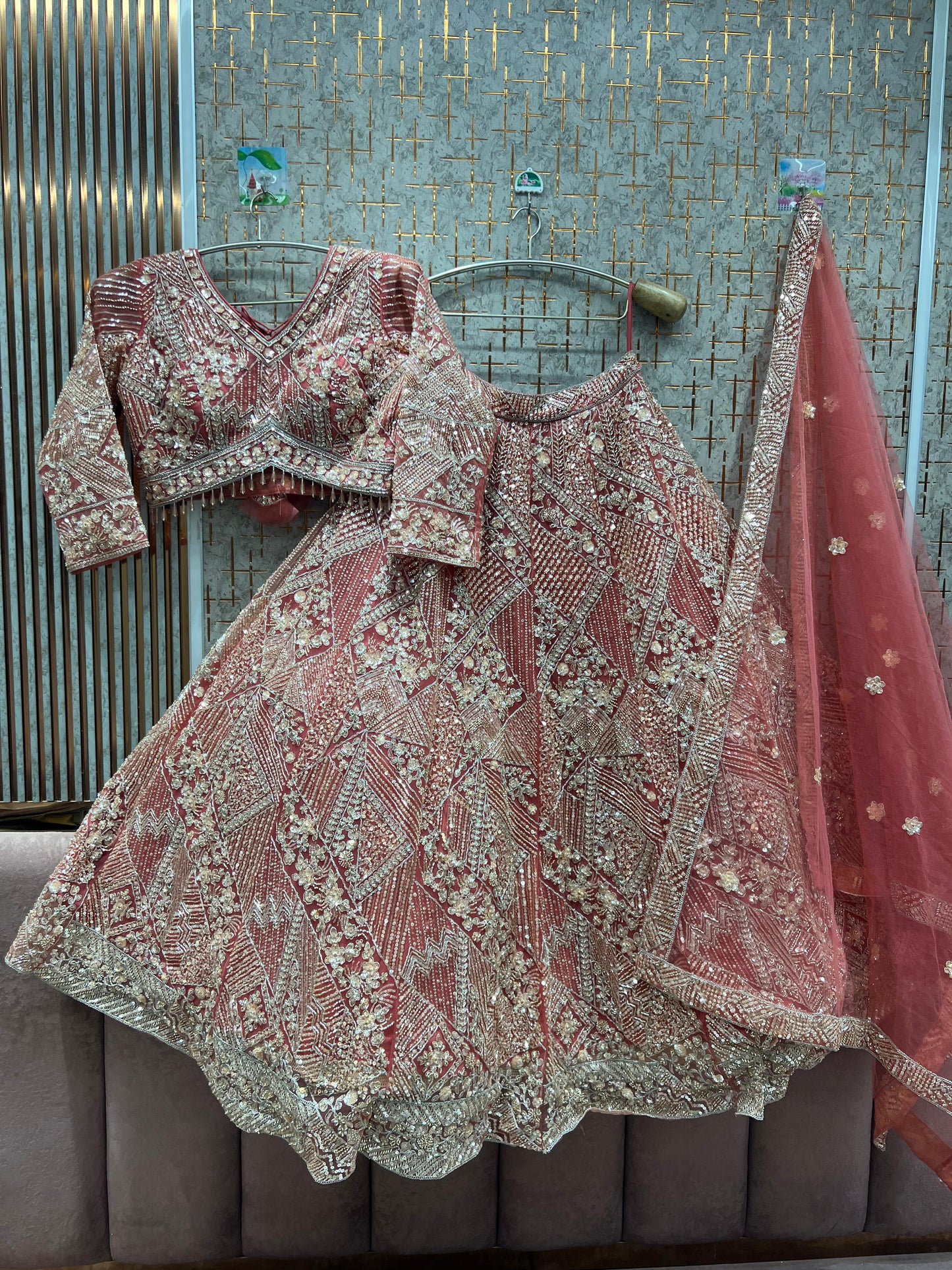 Fantastic Sky blue Crop Top Lehenga