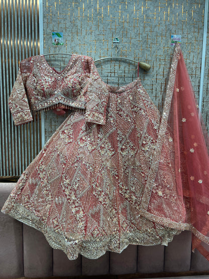 Fantastic Sky blue Crop Top Lehenga