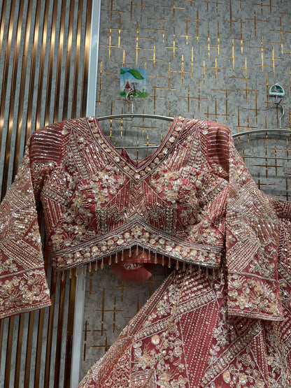 Fantastic Sky blue Crop Top Lehenga