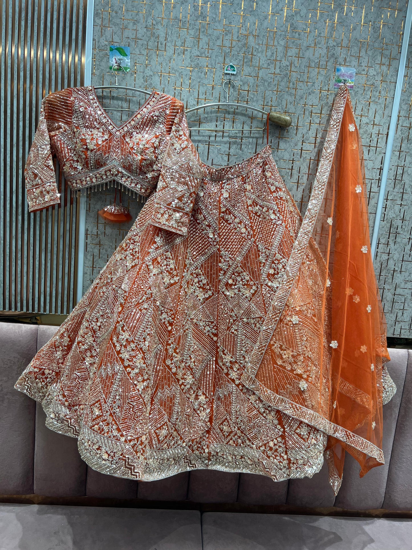 Fantastic Sky blue Crop Top Lehenga