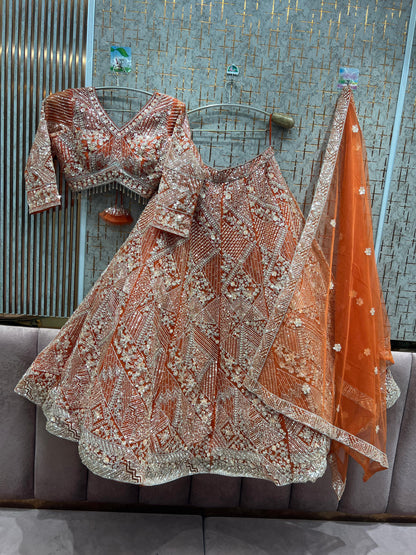 Fantastic Sky blue Crop Top Lehenga