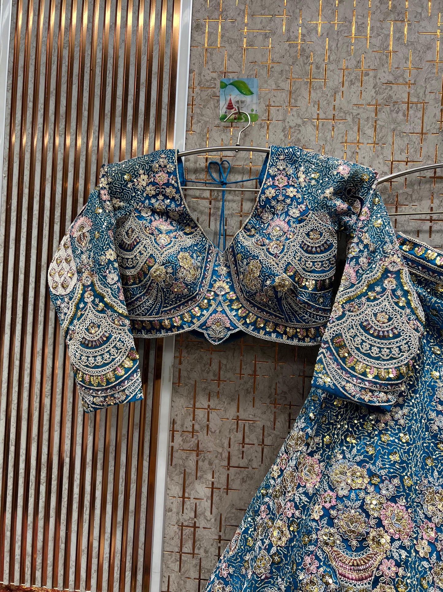 Astonishing Purple Peacock Crop Top Lehenga